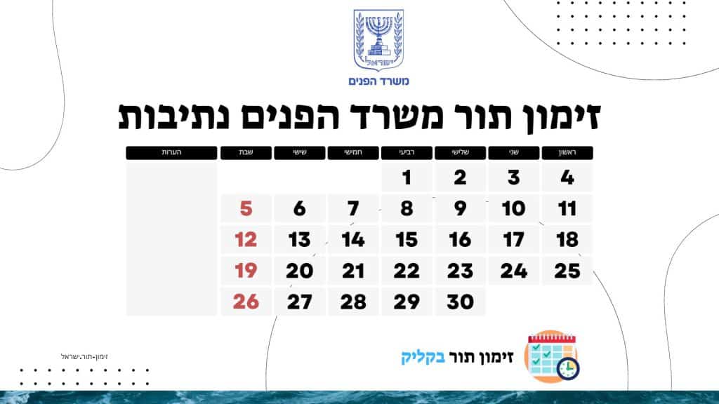 זימון תור משרד הפנים נתיבות