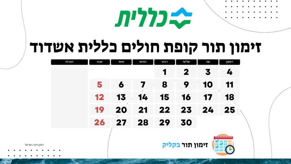 זימון תור קופת חולים כללית אשדוד