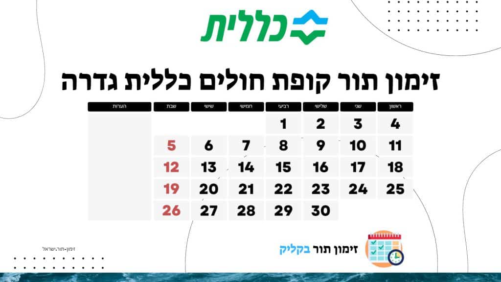 זימון תור קופת חולים כללית גדרה