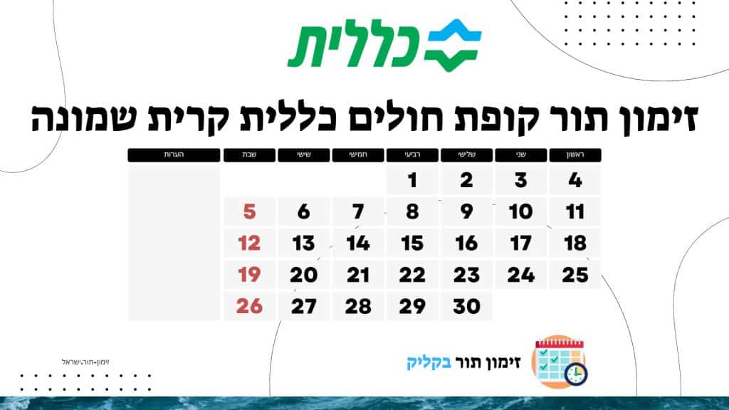 זימון תור קופת חולים כללית קרית שמונה