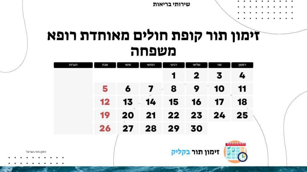 זימון תור קופת חולים מאוחדת רופא משפחה