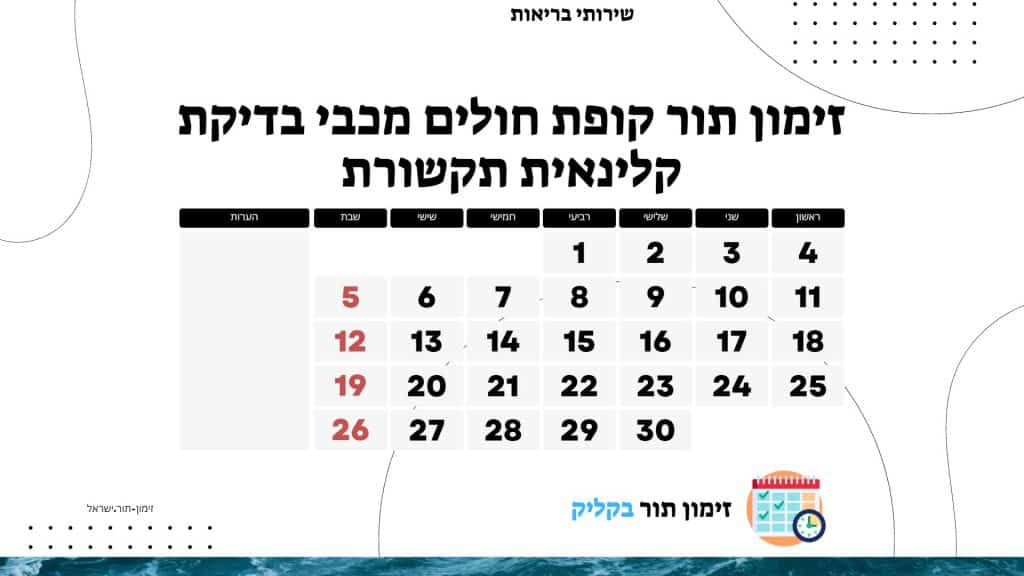 זימון תור קופת חולים מכבי בדיקת קלינאית תקשורת